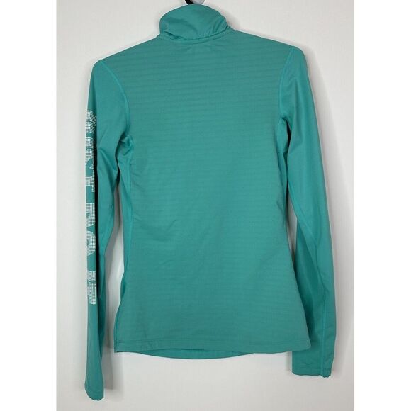 Nike Pro Top Women's Medium 1/4 Zip Shirt‎ Running Pullover Just Do It  Green - Picture 2 of 10